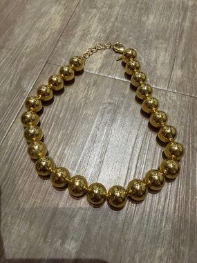 Classic Gold Bead Necklace for Women - Polished Statement Choker